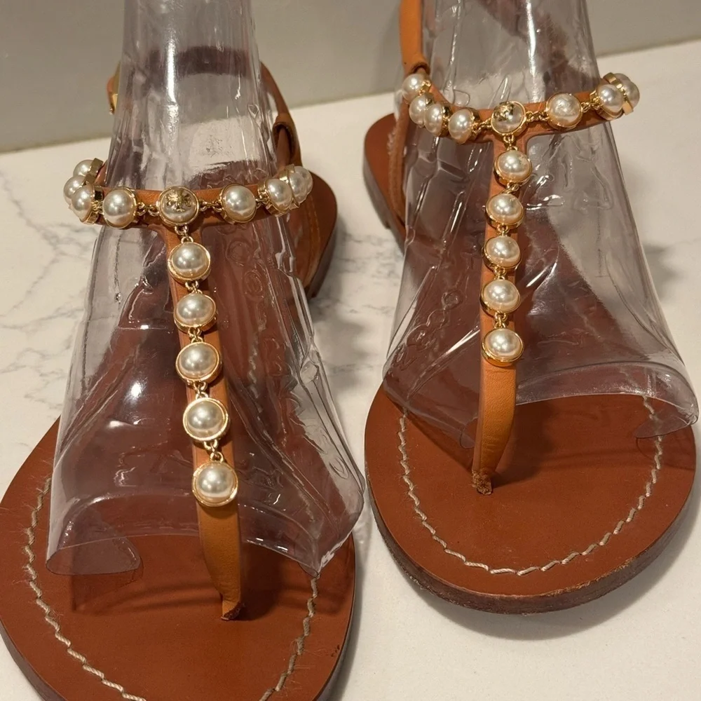Tory Burch Emmy Pearl Embellished Sandals